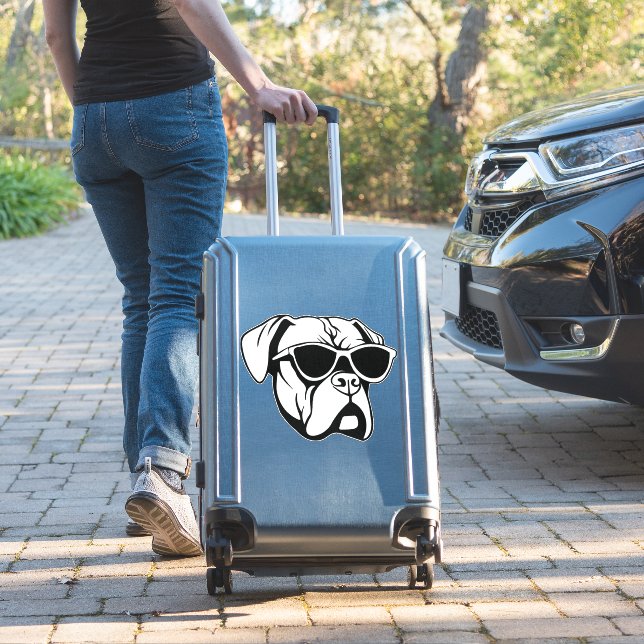 Boxer Dog Sticker (Suitcase Insitu)