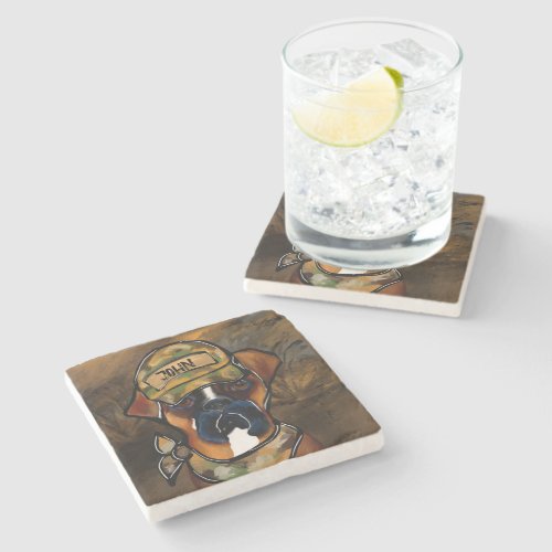 Boxer Dog Stone Coaster