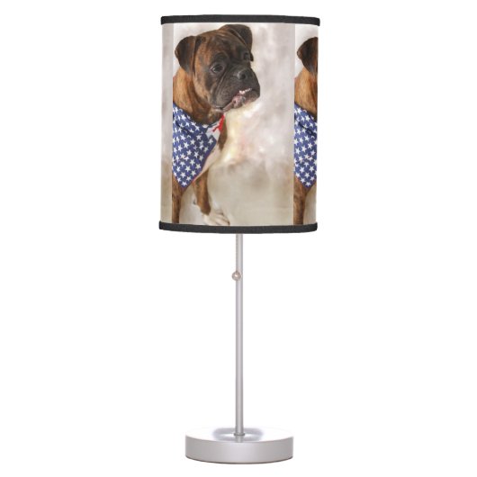 Boxer dog table lamp (Front)