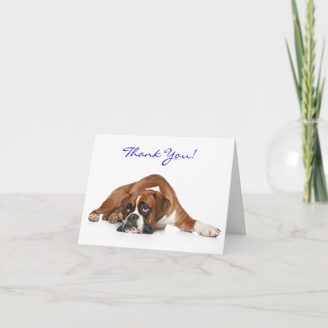 Boxer Dog Thank You  Notecard - Thank You Inside (Front)