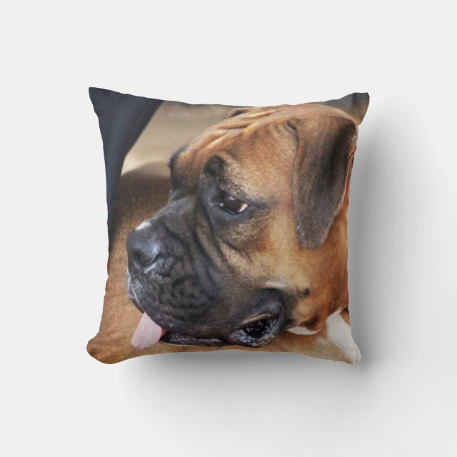 Boxer Dog Throw Pillow (Front)