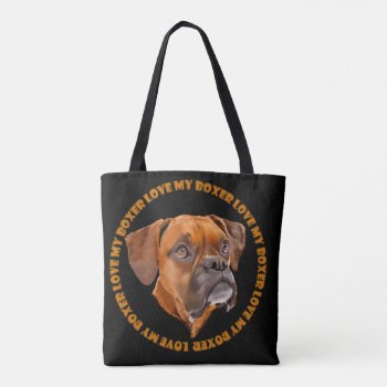 Boxer Dog Tote Bag by PaintedDreamsDesigns at Zazzle