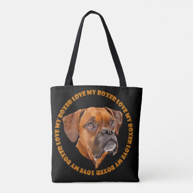 Boxer Dog Tote Bag (Back)