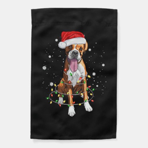 Boxer Dog Tree Christmas Lights Xmas Pajama Garden Flag