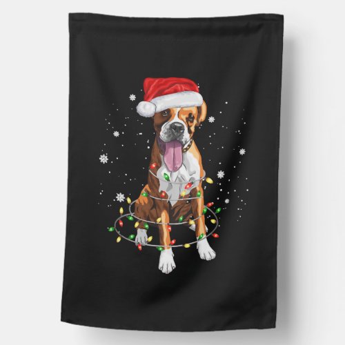 Boxer Dog Tree Christmas Lights Xmas Pajama House Flag