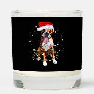 Boxer Dog Tree Christmas Lights Xmas Pajama Scented Candle