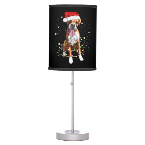 Boxer Dog Tree Christmas Lights Xmas Pajama Table Lamp