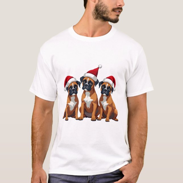 Boxer Dog Ugly Sweater Christmas Light Xmas Pajama (Front)