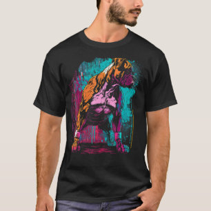 Boxer Dog Unique Artwork Cool Colorful Art T-Shirt