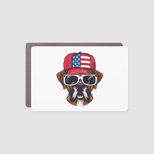 Boxer Dog USA Car Magnet