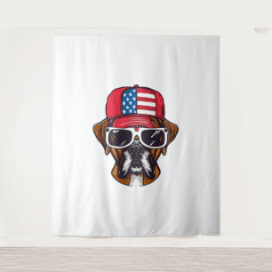 Boxer Dog USA Tapestry