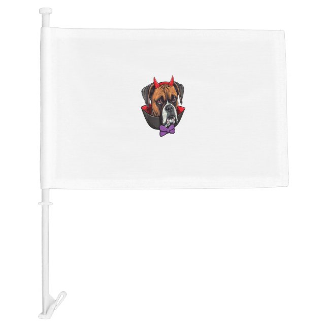 Boxer Dog Vampire Halloween Costume Car Flag (Front)
