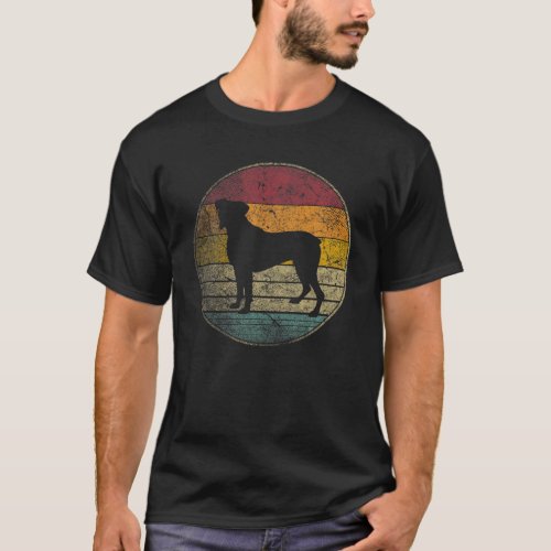Boxer Dog Vintage Distressed Retro Style Silhouett T_Shirt