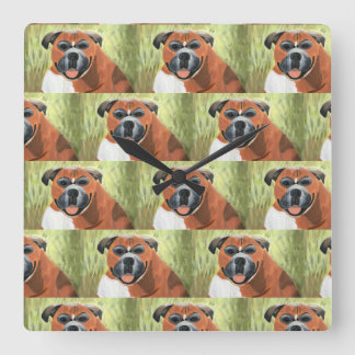 Boxer Dog Wall Clock, 27.3 cm Square Acrylic Square Wall Clock
