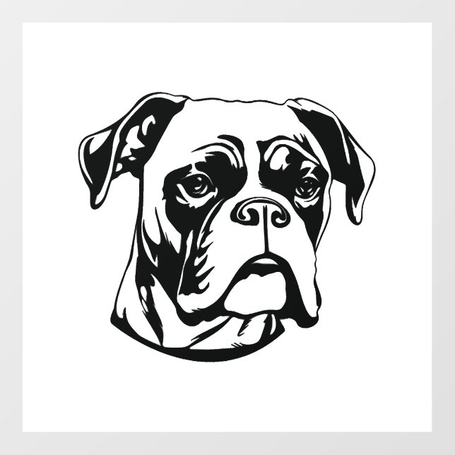 Boxer Dog Wall Decal (Front)