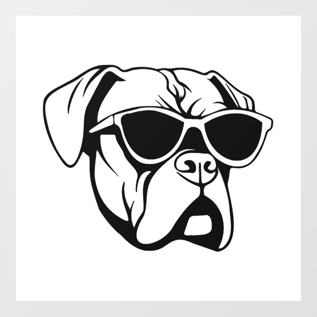 Boxer Dog Wall Decal (Front)