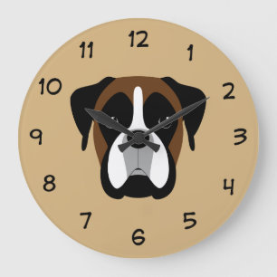 Boxer Dog Wall Decor Clocks