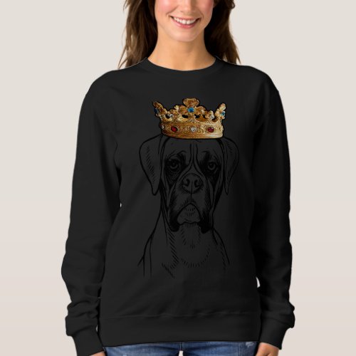 Boxer Dog Wearing Crown Sweat Sweatshirt