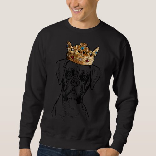 Boxer Dog Wearing Crown Sweatshirt