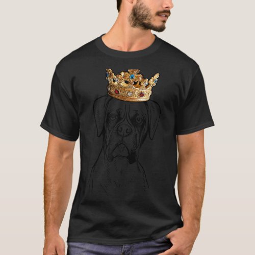 Boxer Dog Wearing Crown T_Shirt