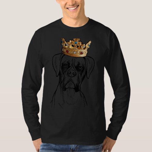Boxer Dog Wearing Crown T_Shirt