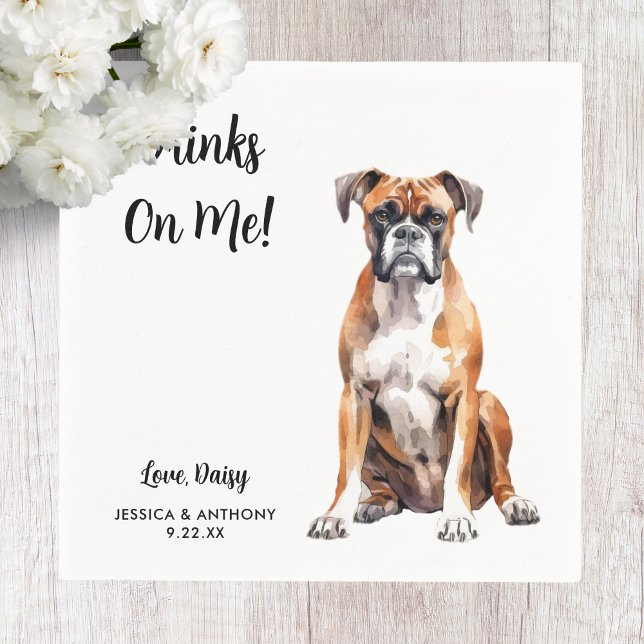 Boxer Dog Wedding  Napkins (Creator Uploaded)