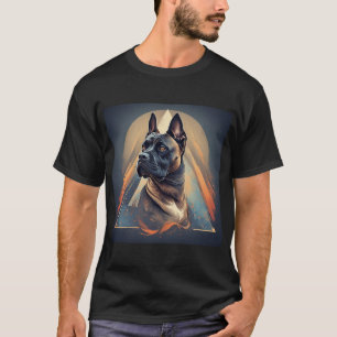 Boxer Dog with Geometric Background T-Shirt