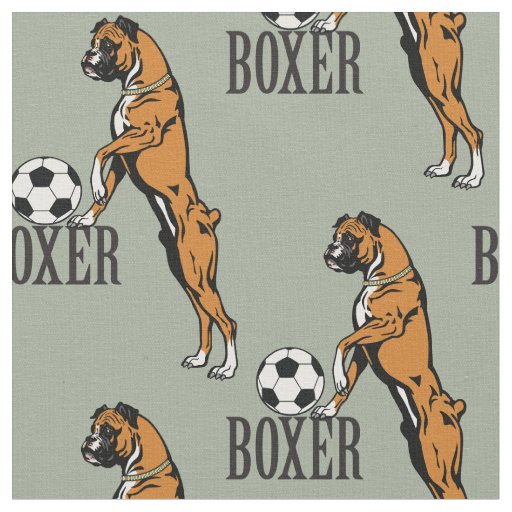 boxer dog with soccer ball fabric