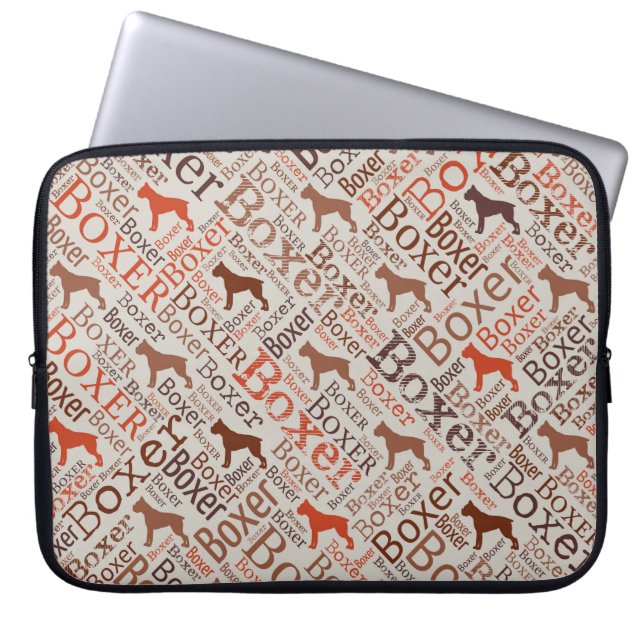 Boxer dog Word Art Laptop Sleeve (Front)