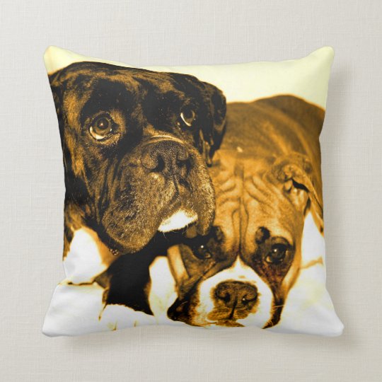 boxer throw pillow