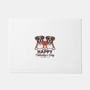 Boxer Dogs Happy Valentines Day Vintage Doormat