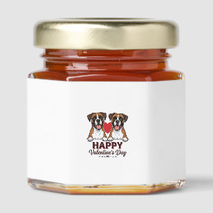 Boxer Dogs Happy Valentines Day Vintage Honey Jar Favors