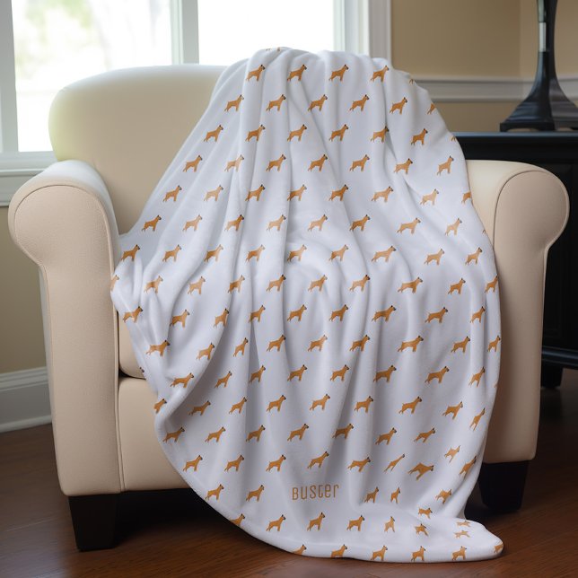 Boxer Dogs Pattern Fleece Blanket (Creator Uploaded)