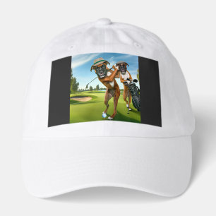Boxer Dogs Playing Golf Hat