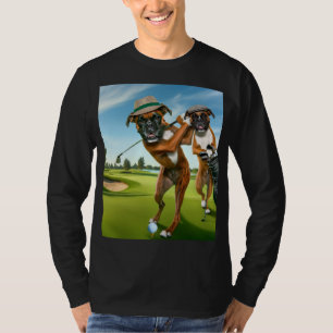 Boxer Dogs Playing Golf T-Shirt