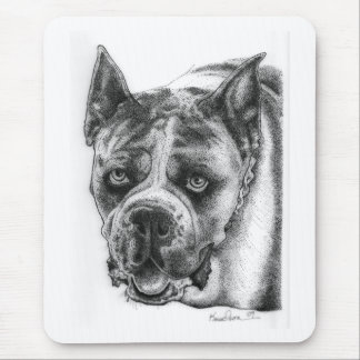 Boxer Drawing Mouse Pad