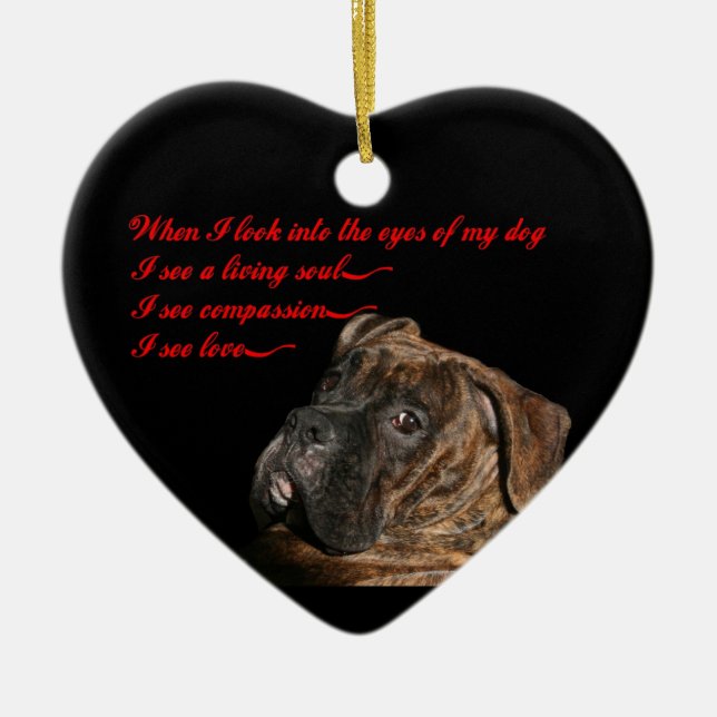 Boxer: Eyes of my dog Ceramic Ornament (Front)