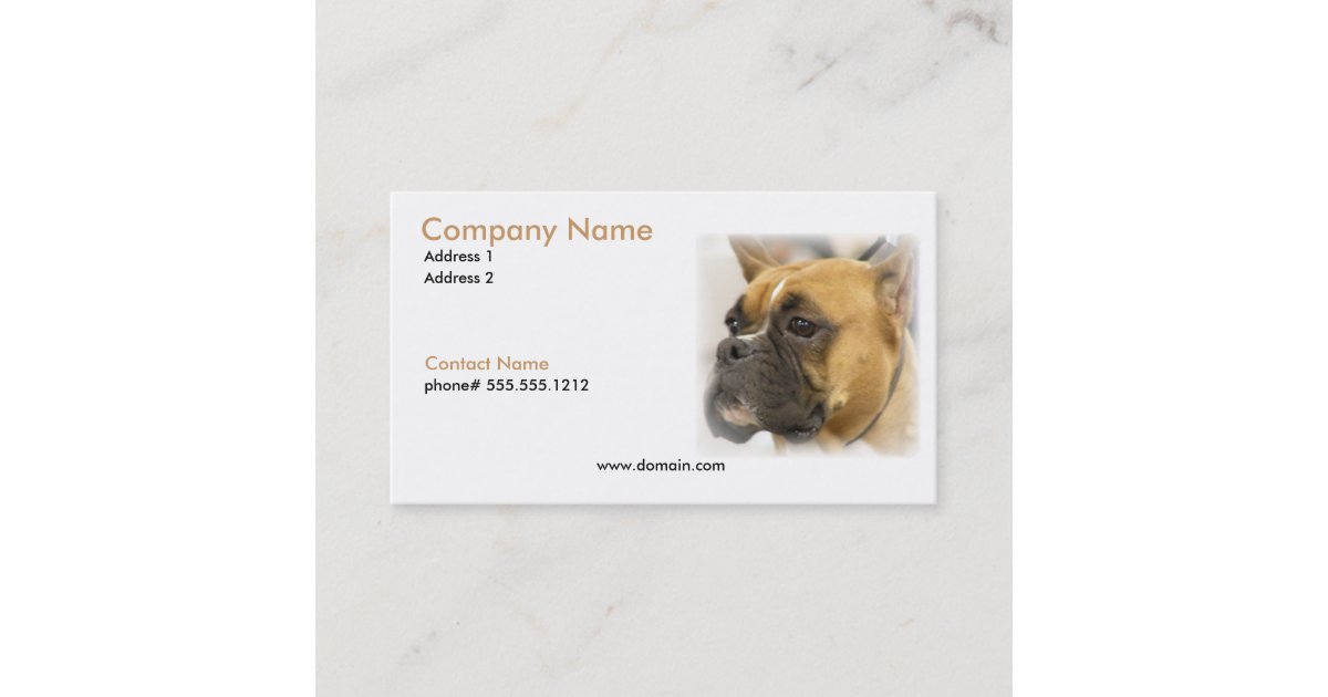 Boxer Face Business Card | Zazzle
