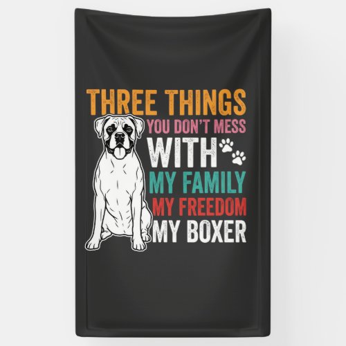 Boxer Family Freedom Dog Lover Banner