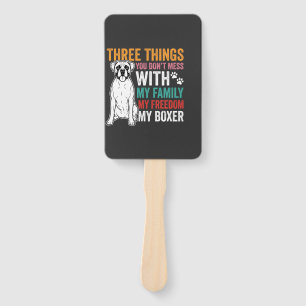 Boxer Family Freedom Dog Lover Hand Fan