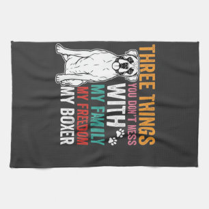 Boxer Family Freedom Dog Lover Kitchen Towel