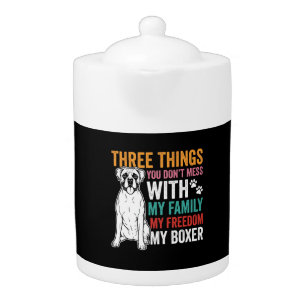 Boxer Family Freedom Dog Lover Teapot