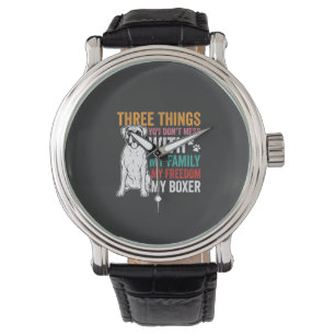 Boxer Family Freedom Dog Lover Watch