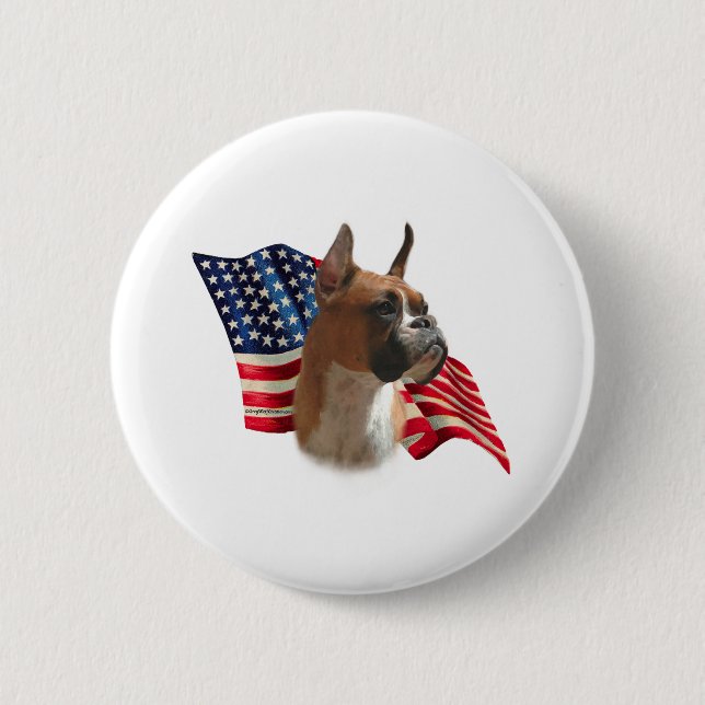 Boxer Flag Pinback Button (Front)