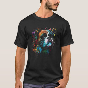 Boxer Flames Cute Dog T-Shirt