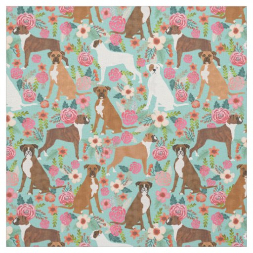 Boxer florals fabric print