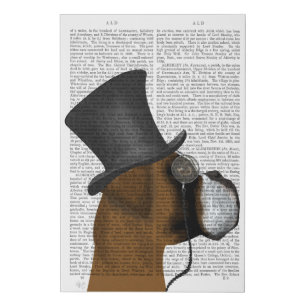 Boxer, Formal Hound and Hat Faux Canvas Print