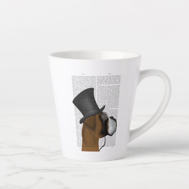 Boxer, Formal Hound and Hat Latte Mug (Right)