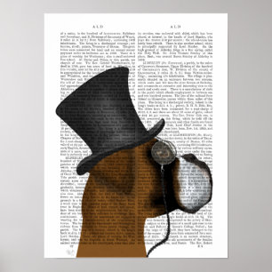 Boxer, Formal Hound and Hat Poster