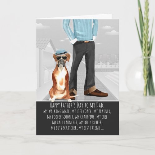 Boxer from the Dog Fathers Day Funny Card
